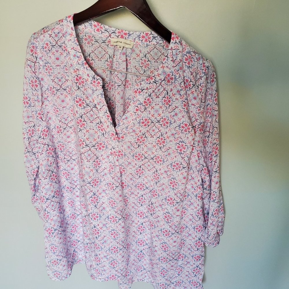 Pretty Pink/Blue/White Blouse (2XL)